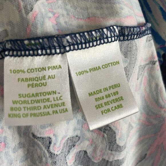 Lilly Pulitzer Luella Deep Sea Navy Blue and Pink Shells Bells Midi Dress, Small - Picture 6 of 6